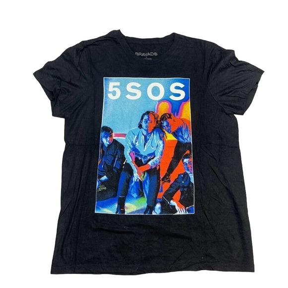 5 Seconds Of Summer Graphic Band Tee Thrifted Vintage Style Size L - Picture 1 of 8